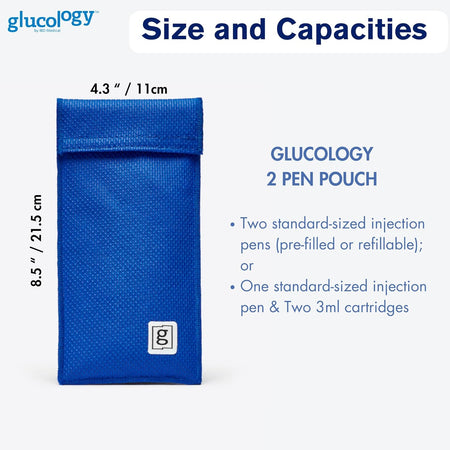 Glucology Insulin Pen Cool Pouch Large Blue