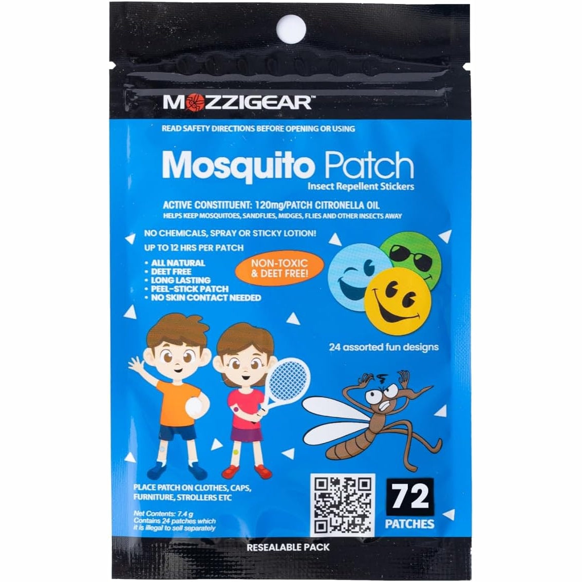 Mozzigear Patch Sticker Insect Repellent 72's Pack