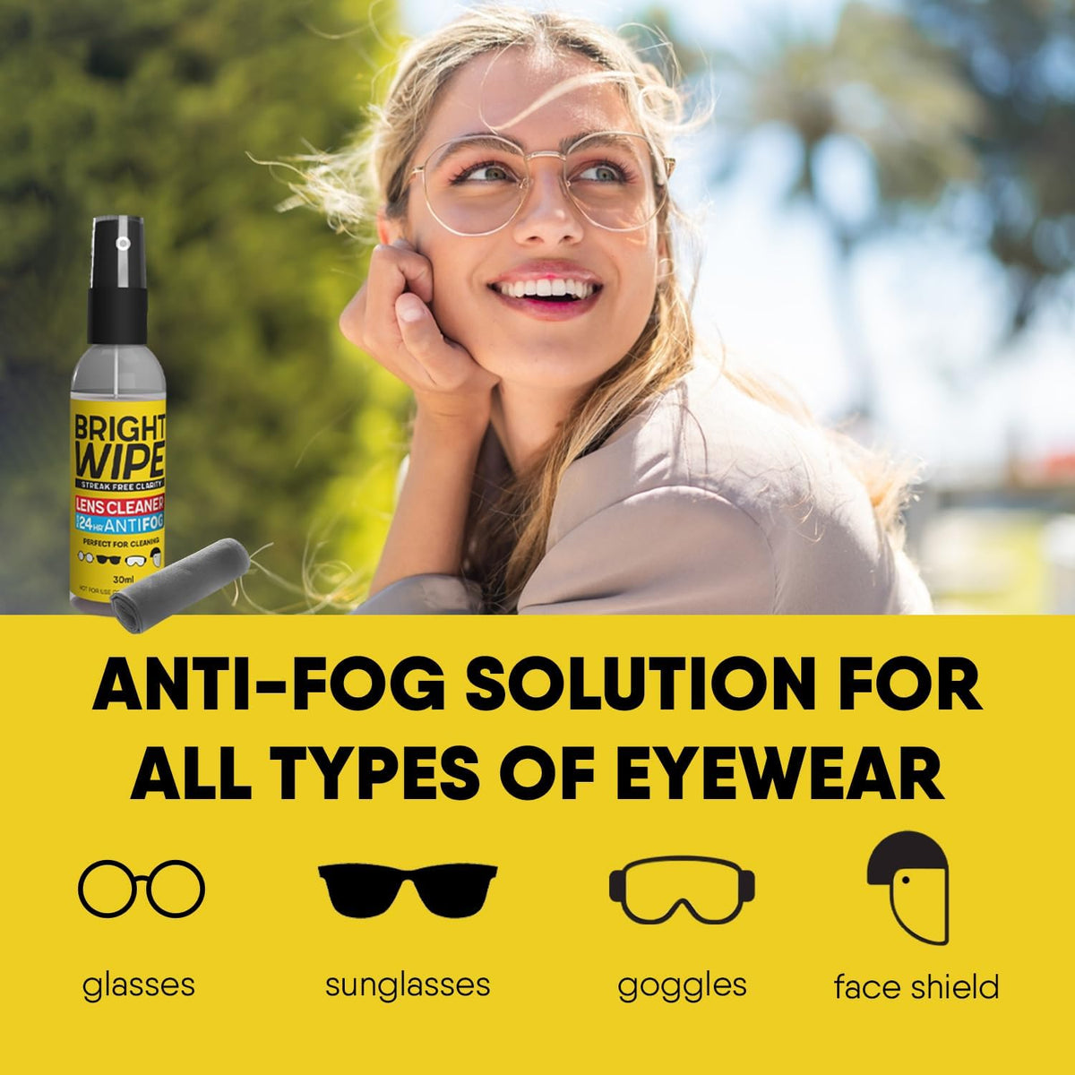 Bright Wipe Anti-fog Lens Care Kit 30ml