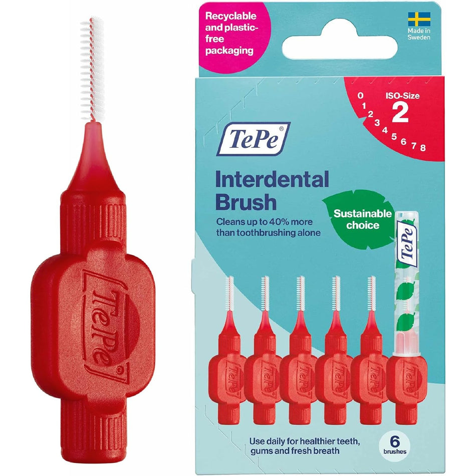 Tepe Interdental Brush 0.5mm Red 6 Pack