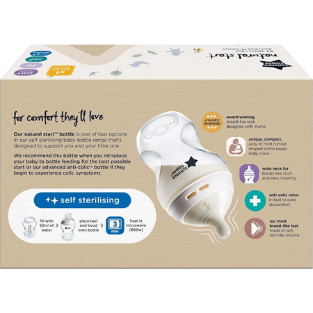 Tommee Tippee Natural Start 260ml PP Bottles Boy 3 Pack