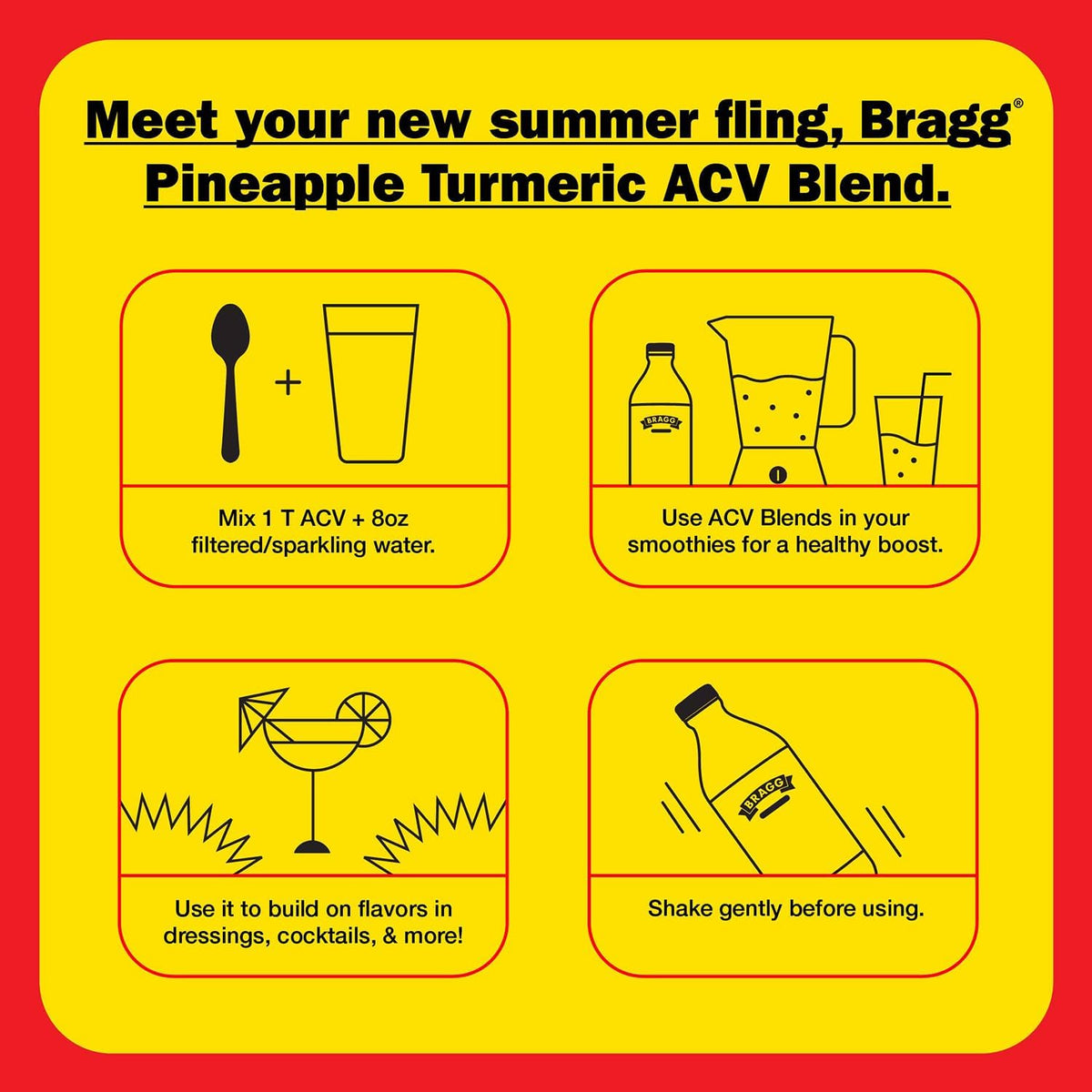 Bragg Apple Cider Vinegar Pineapple Turmeric 473ml