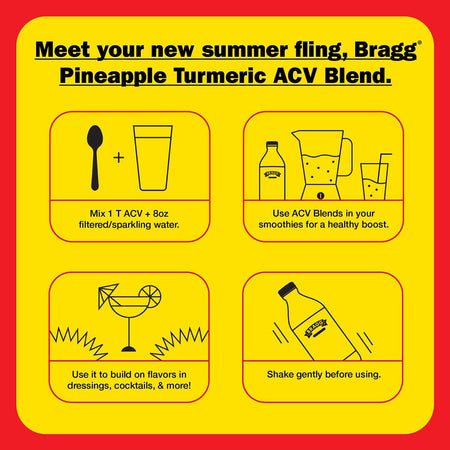 Bragg Apple Cider Vinegar Pineapple Turmeric 473ml