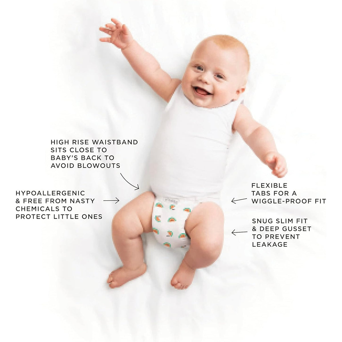 Tooshies Eco Nappies Size 2 Infant 4-8kg 48pk