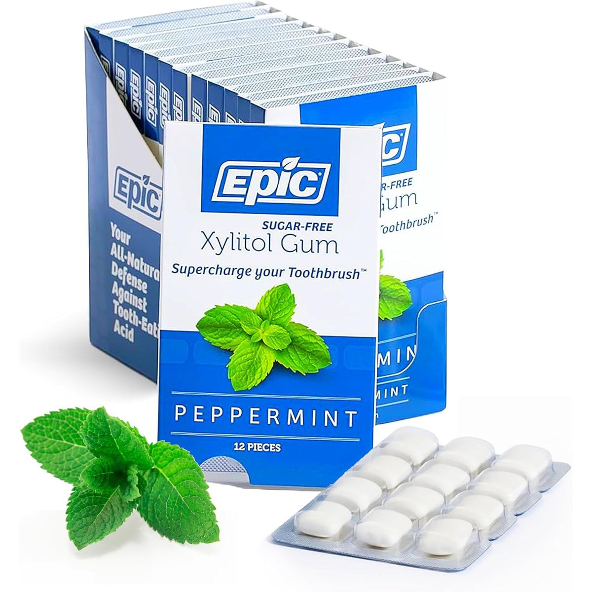 Epic Xylitol Chewing Gum Peppermint 12x12pcs
