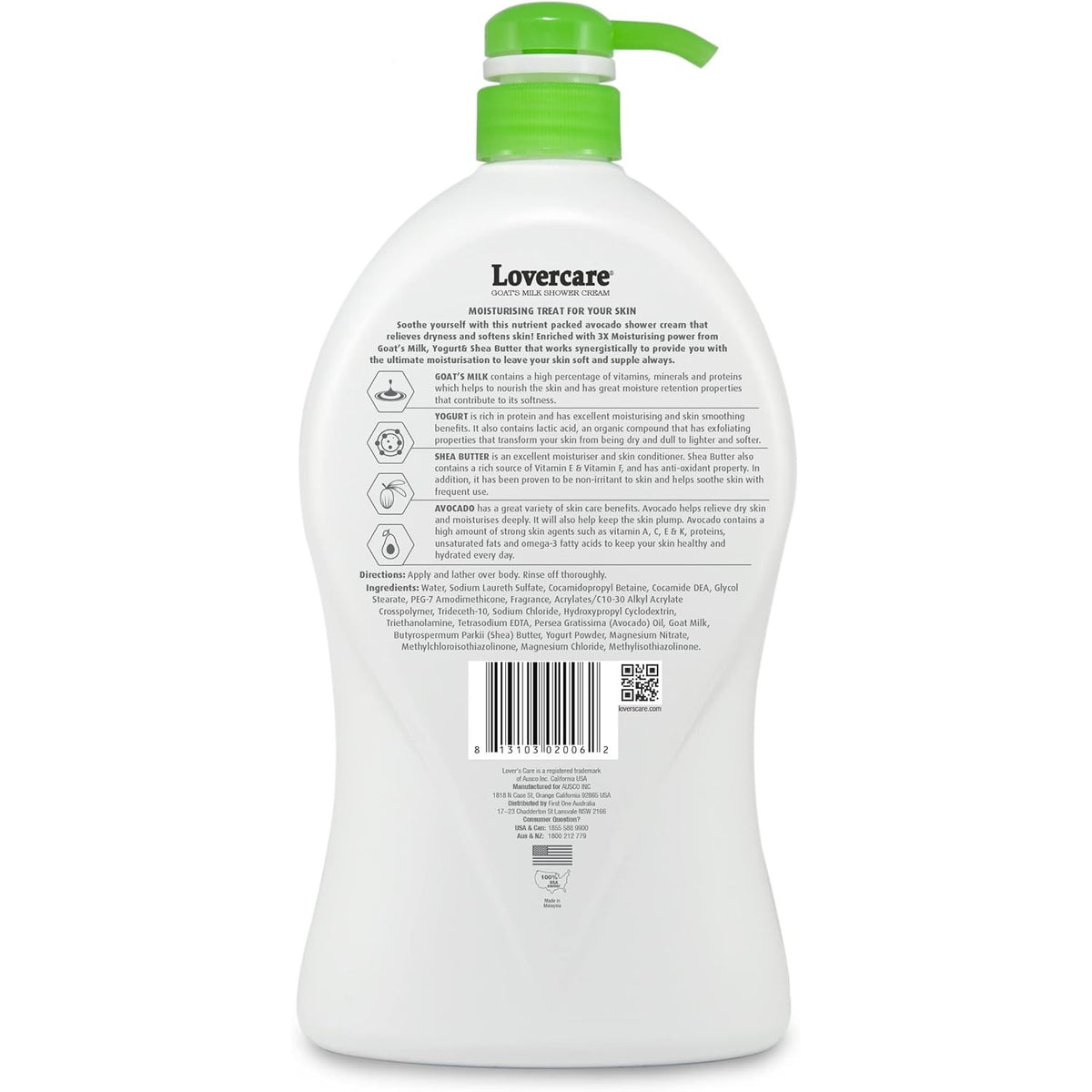 Lovercare Goat's Milk Avocado Shower Cream 1.2 L