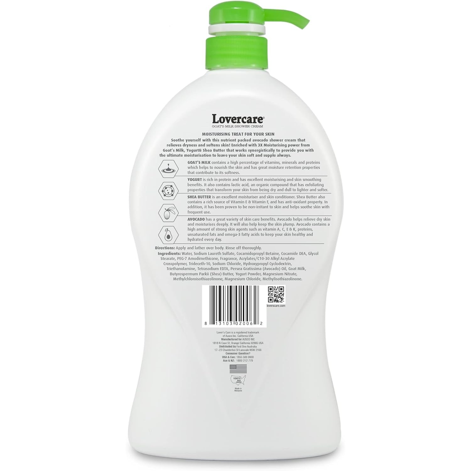 Lovercare Goat's Milk Avocado Shower Cream 1.2 L