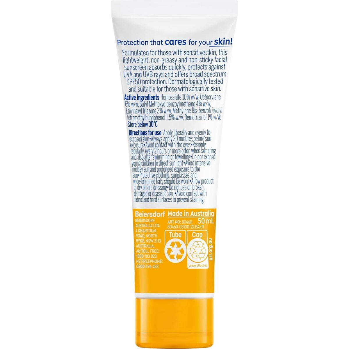 NIVEA Sun SPF 50 UV Face Sensitive 50ml