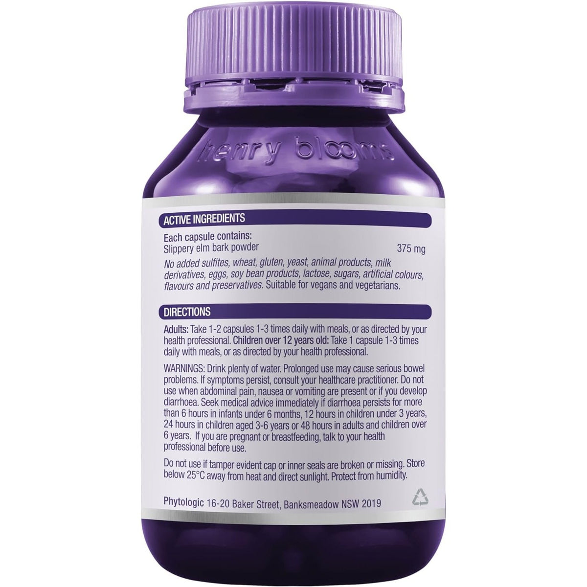 Henry Blooms Slippery Elm Bark 120c