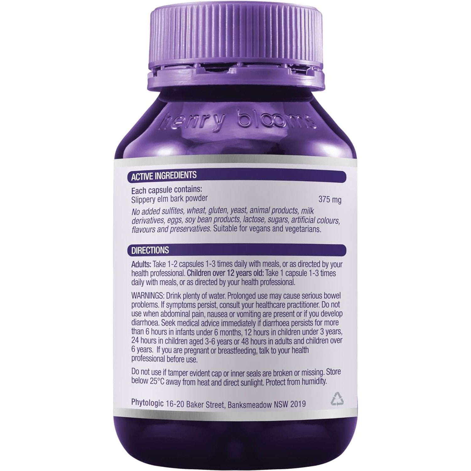 Henry Blooms Slippery Elm Bark 120c