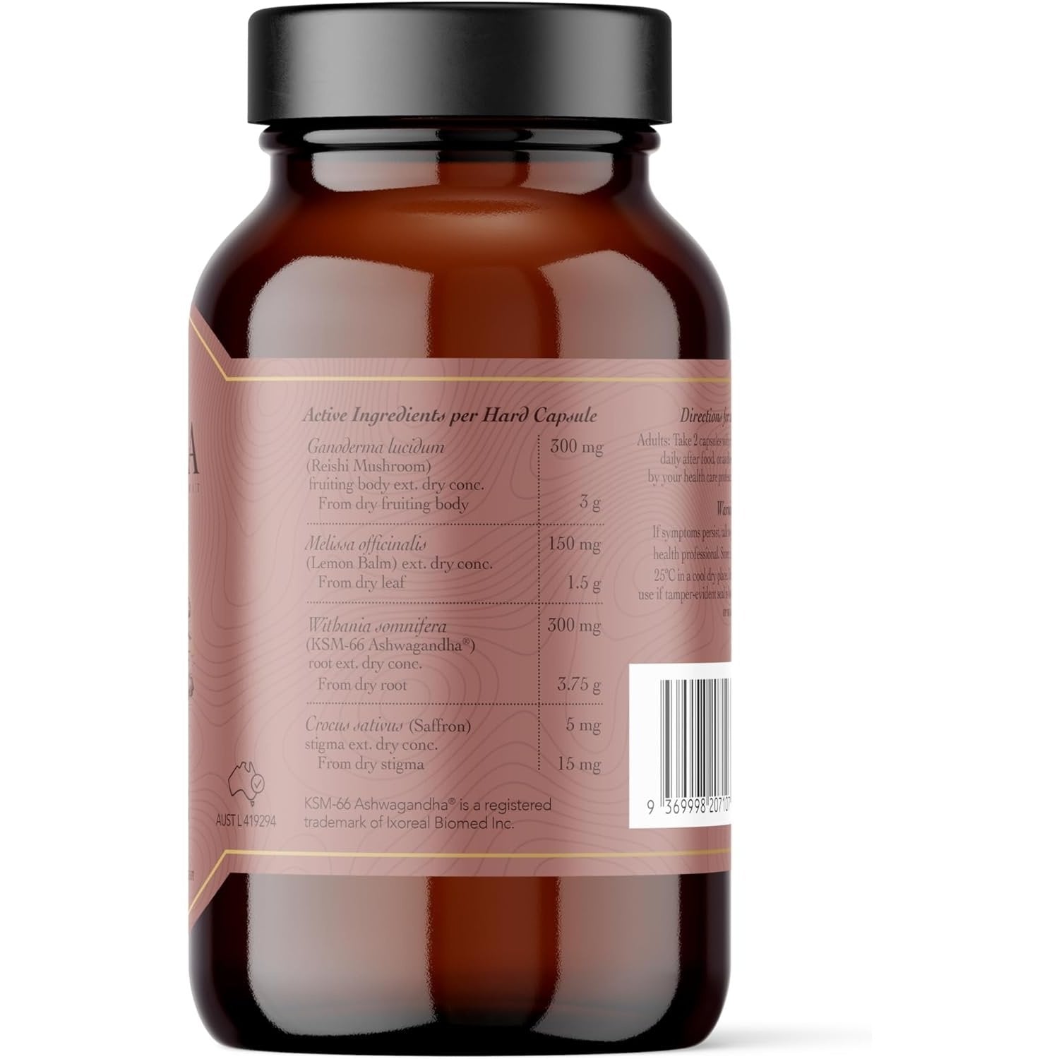 RITUA STRESS Saffron Ashwagandha LemonBalm Reishi 60 Caps
