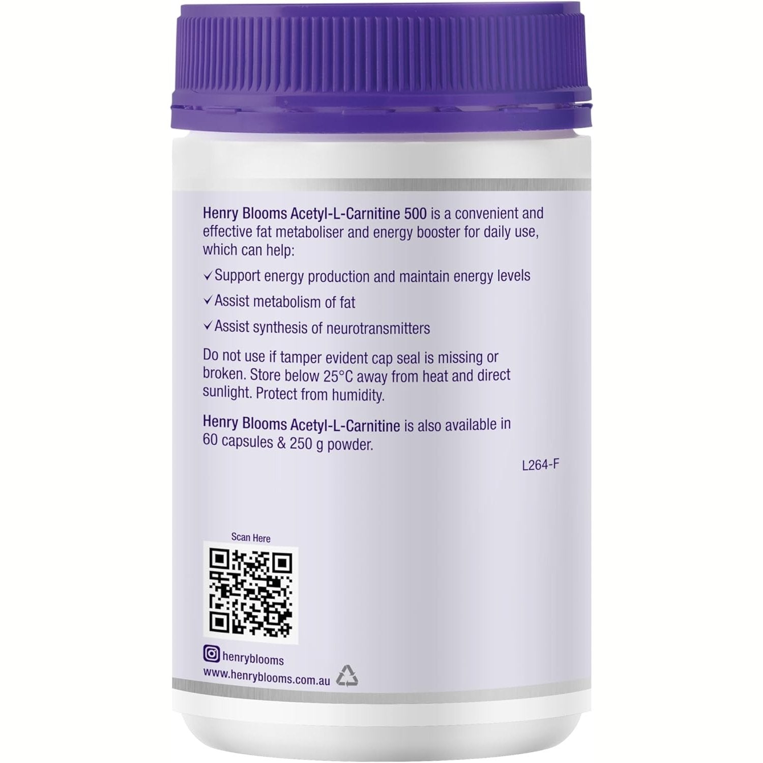 Henry Blooms Acetyl-L -Carnitine 500 180c