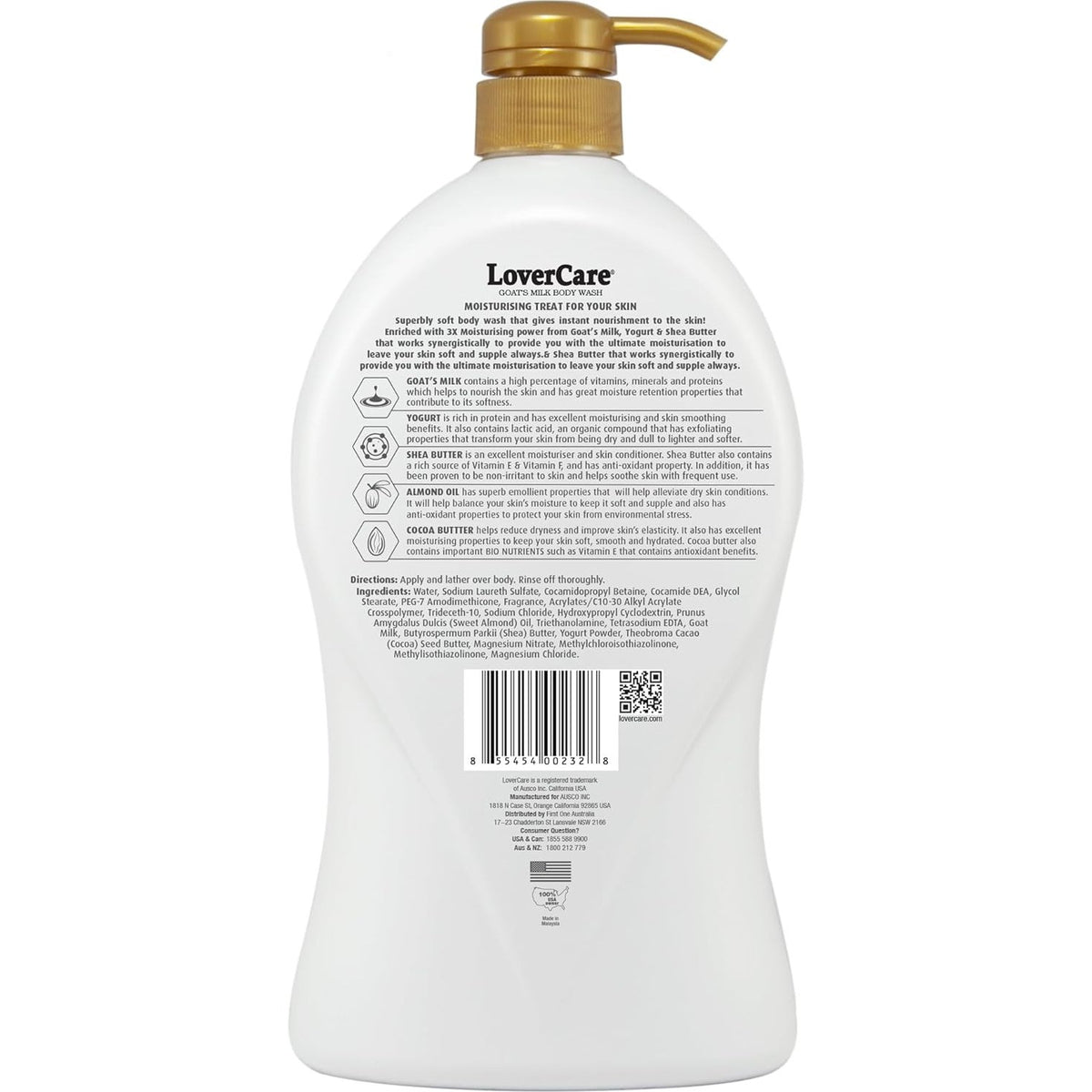 Lovercare Goat's Milk Shower Cream Almond Oil & Cocoa Butter 1.2 L