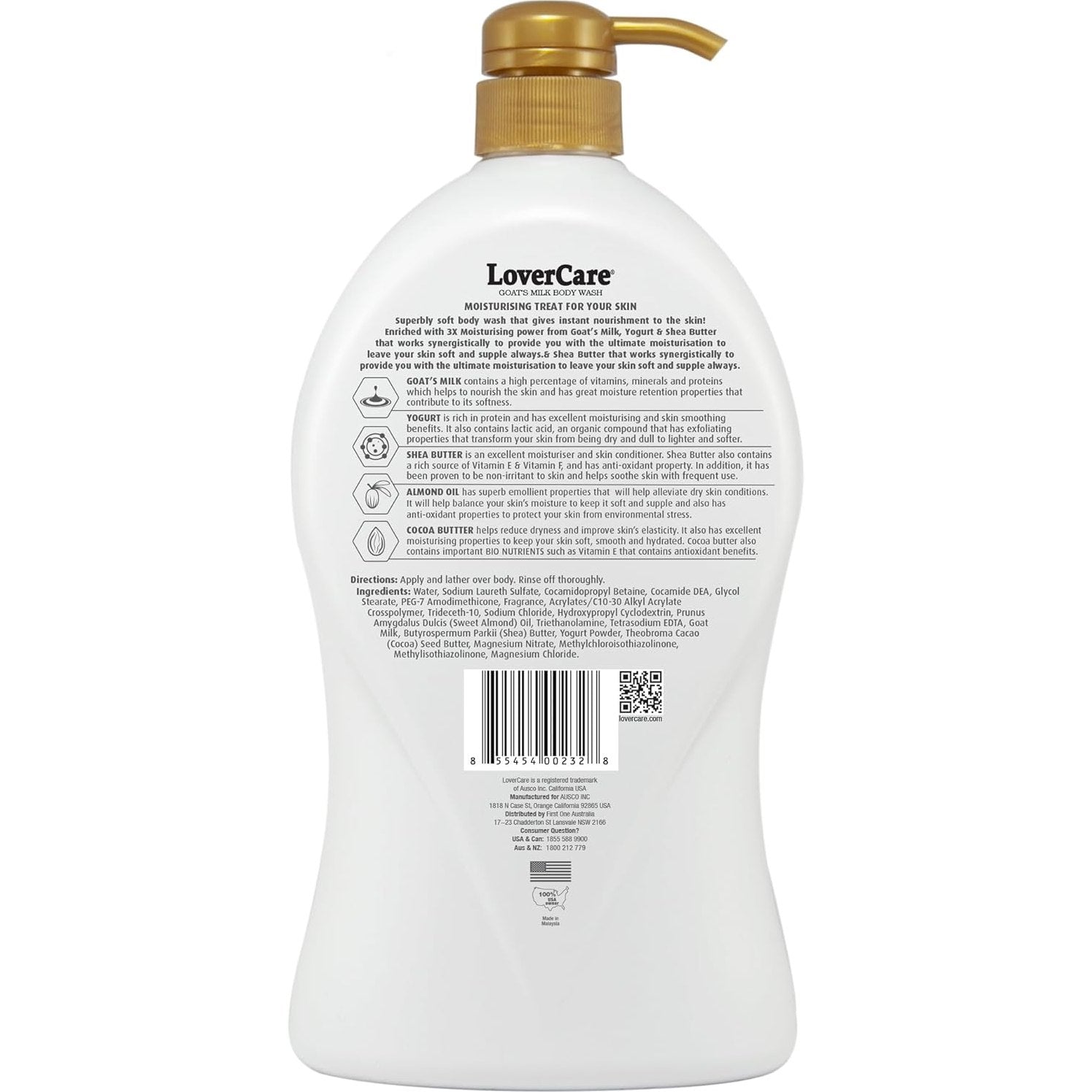 Lovercare Goat's Milk Shower Cream Almond Oil & Cocoa Butter 1.2 L