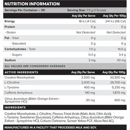 Muscle Nation Pre-workout Legacy 225g