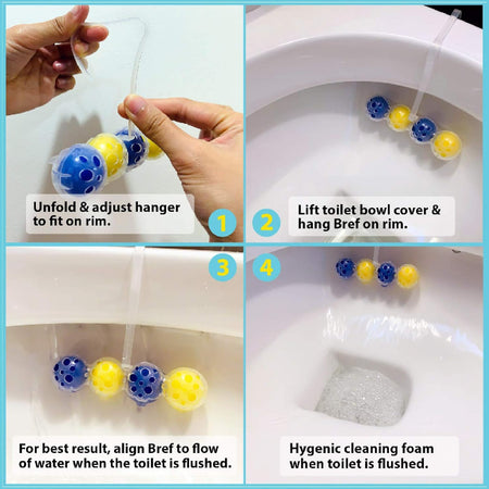 Bref Power Active Juicy Lemon, Rim Block Toilet Cleaner, 50g