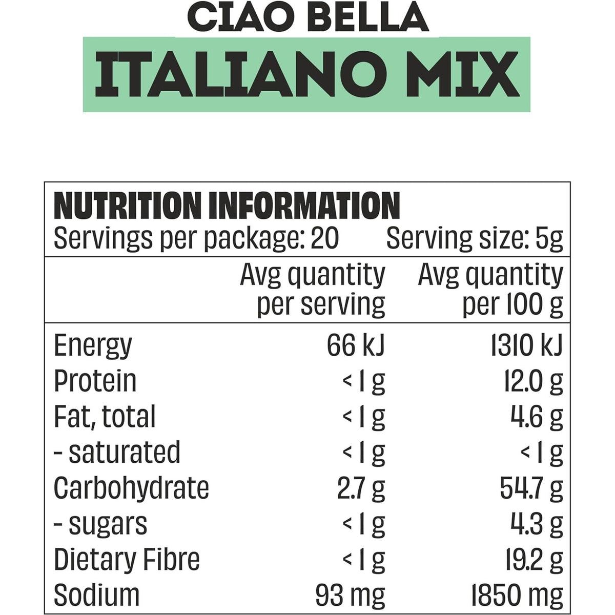 Mingle Italiano Mix All Natural Seasoning 100g