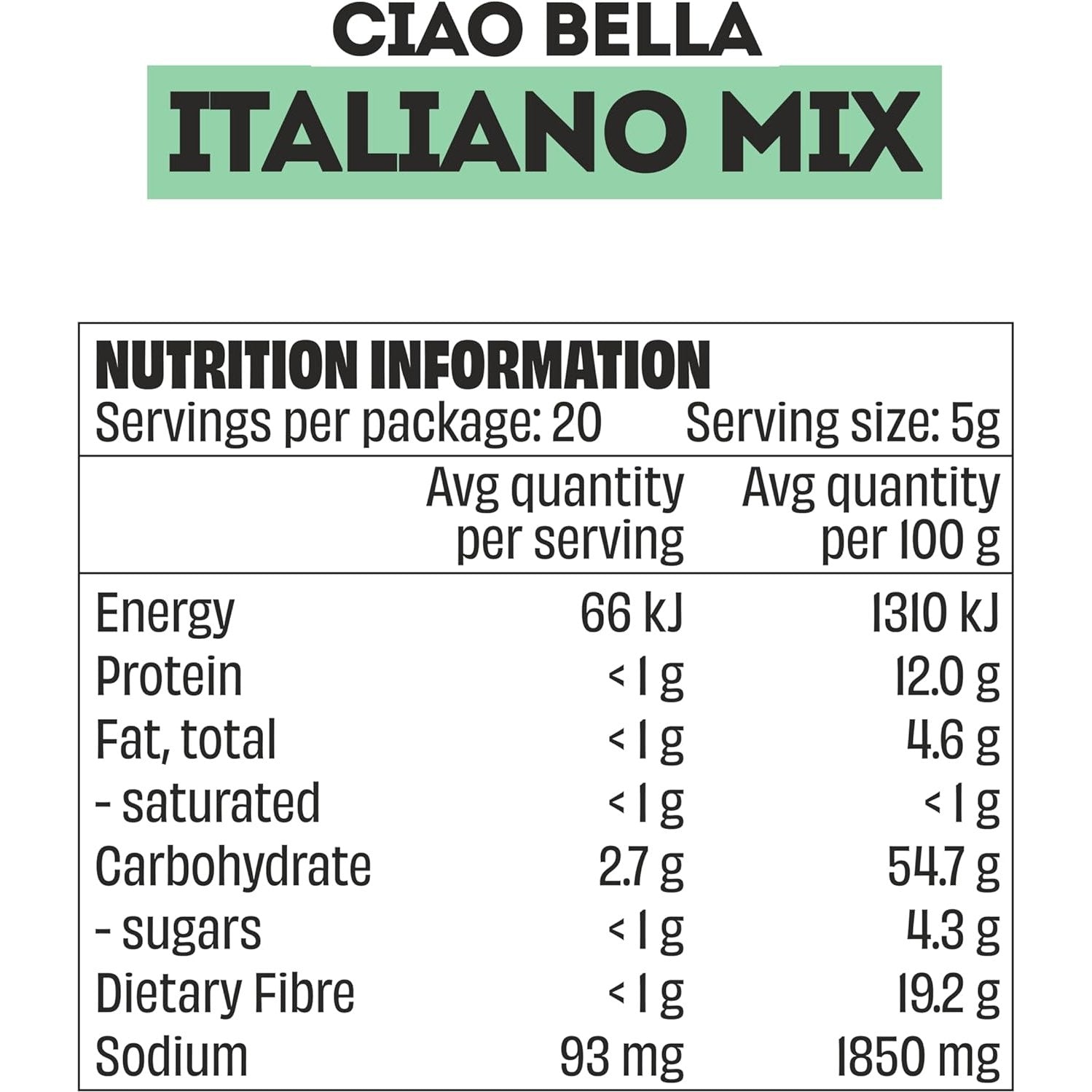 Mingle Italiano Mix All Natural Seasoning 100g