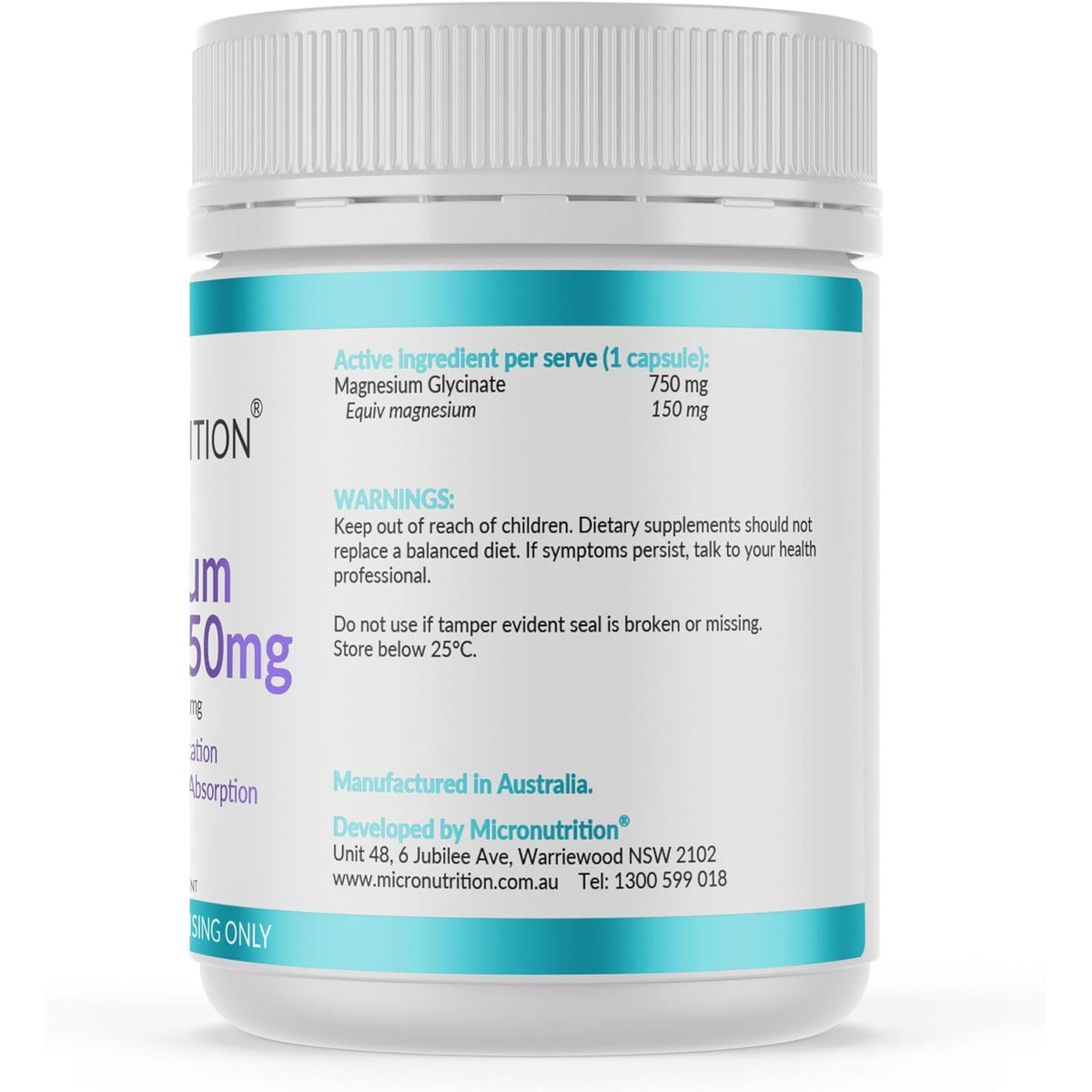 Micronutrition Magnesium Glycinate 750mg 120c