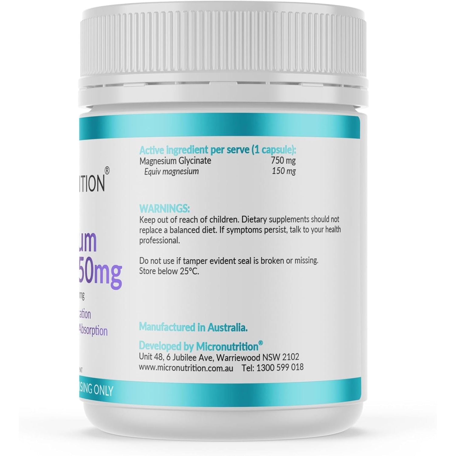 Micronutrition Magnesium Glycinate 750mg 120c