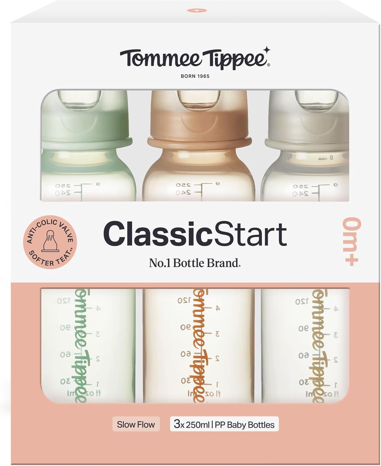 Tommee Tippee Classic Start Bottle 250ml 3 Pack