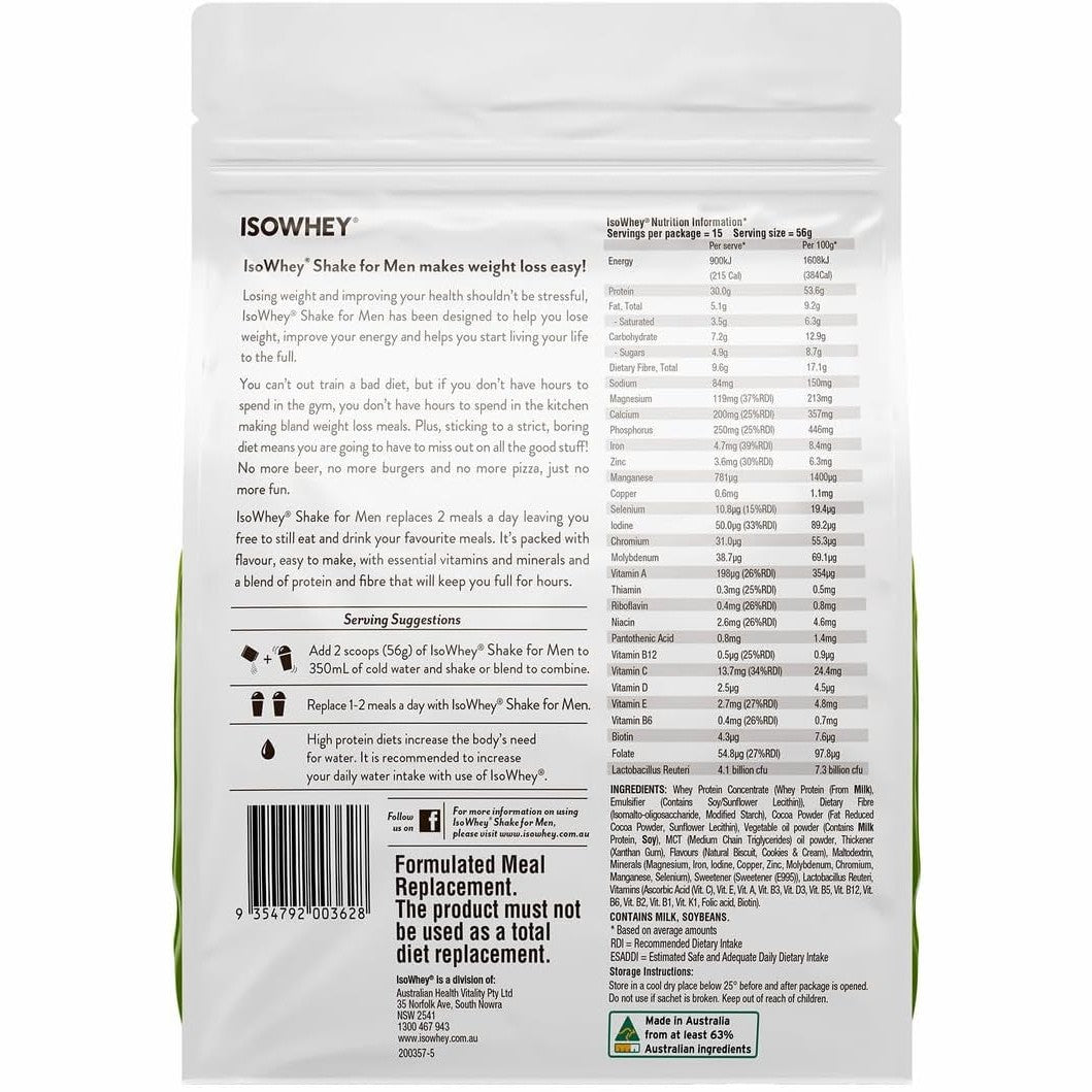 Isowhey Men's Shake Cookies & Cream 840g