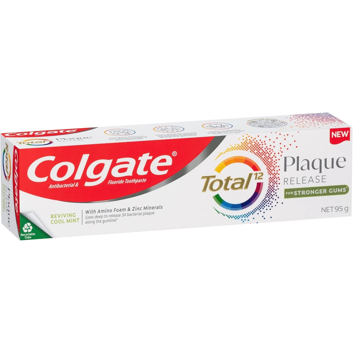 Colgate Total Plaque Release Toothpaste Reviving Cool Mint 95g