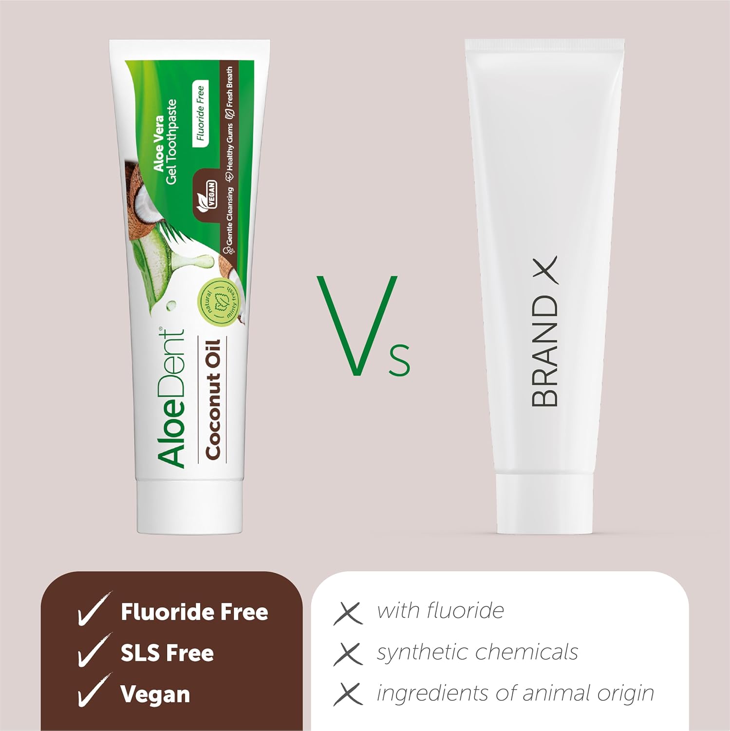 Aloe Dent Toothpaste Coconut Oil Fluoride Free 100ml