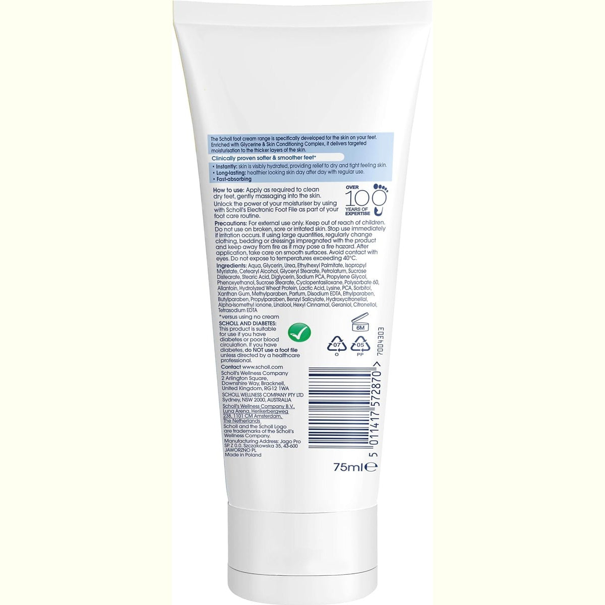 Scholl Expertcare Hydration Boost for Dry Skin Foot Cream 75ml
