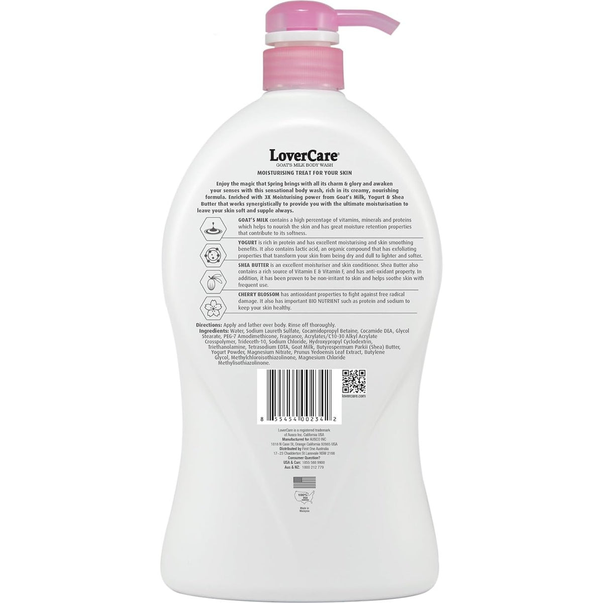 Lovercare Goat's Milk Shower Cream Cherry Blossom 1.2 L