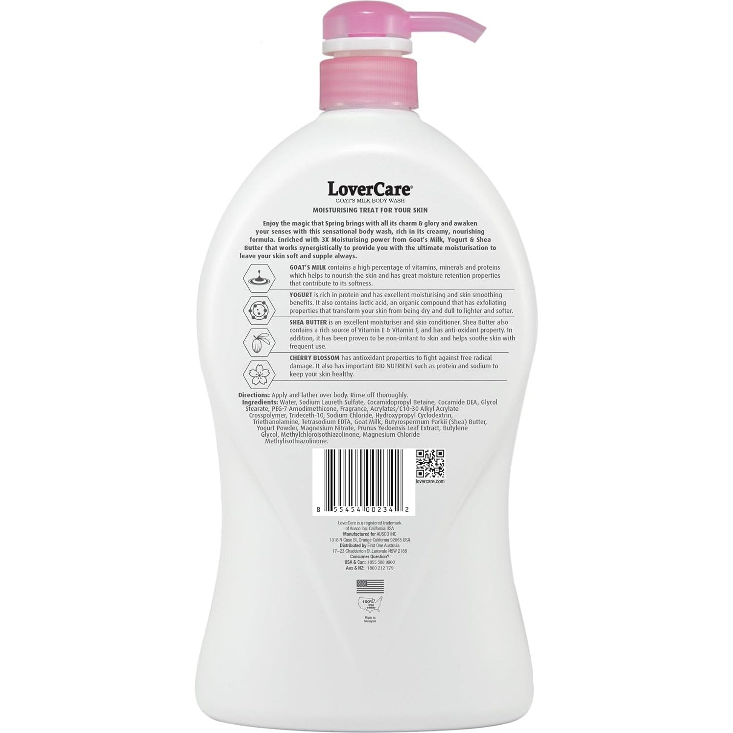 Lovercare Goat's Milk Shower Cream Cherry Blossom 1.2 L
