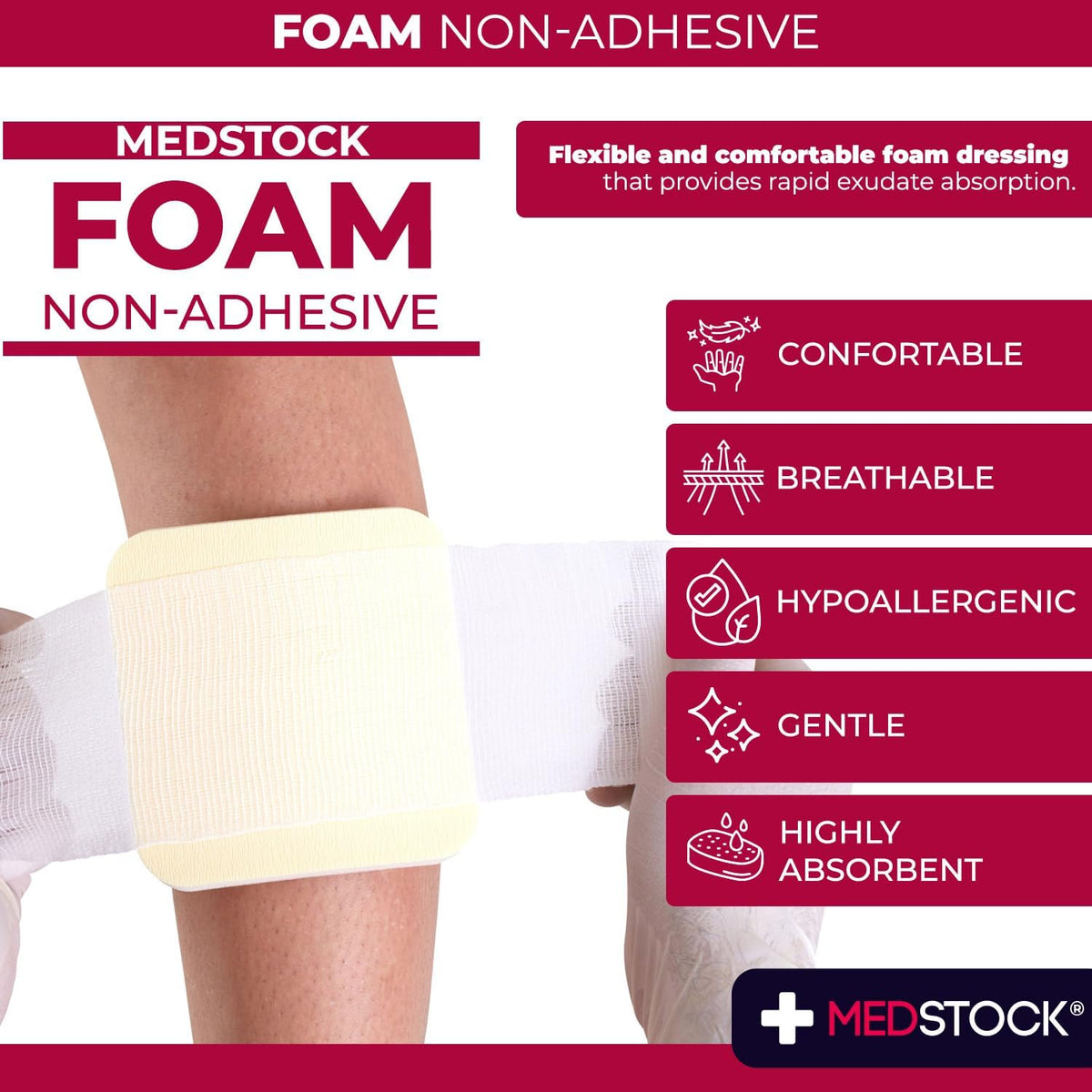 Medstock Foam Non-Adhesive 10 cmx10 cm 2Pack