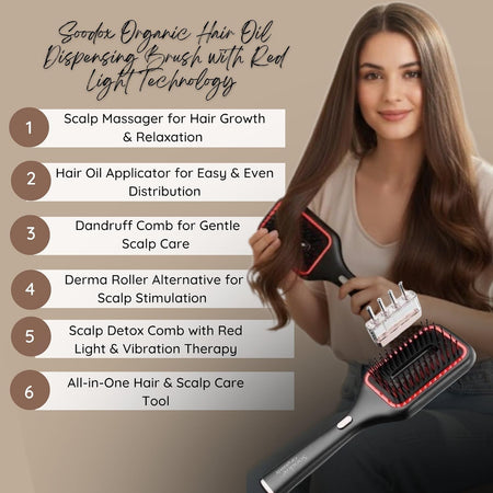 Soodox Organic Hair Oil Dispensing Brush Black