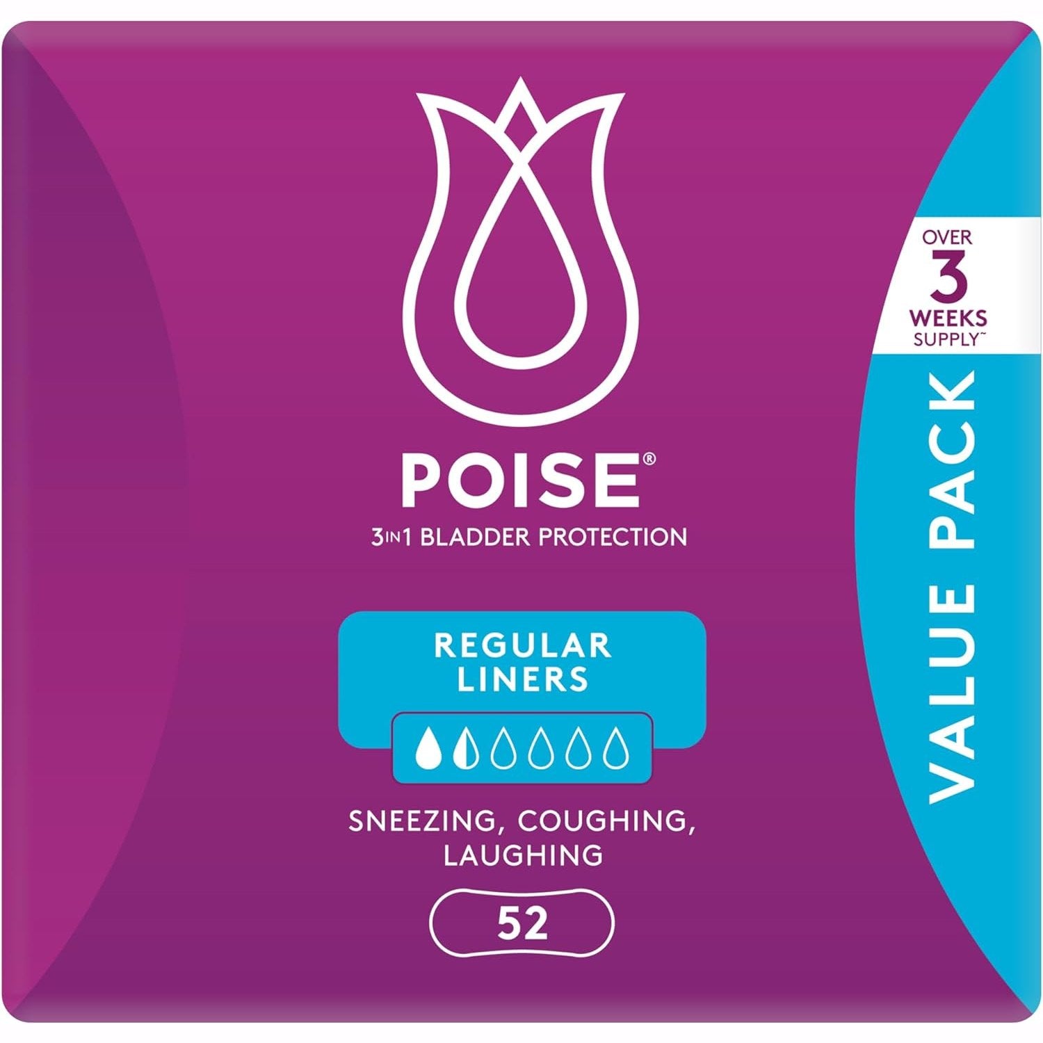 Poise Regular Liner 52pk