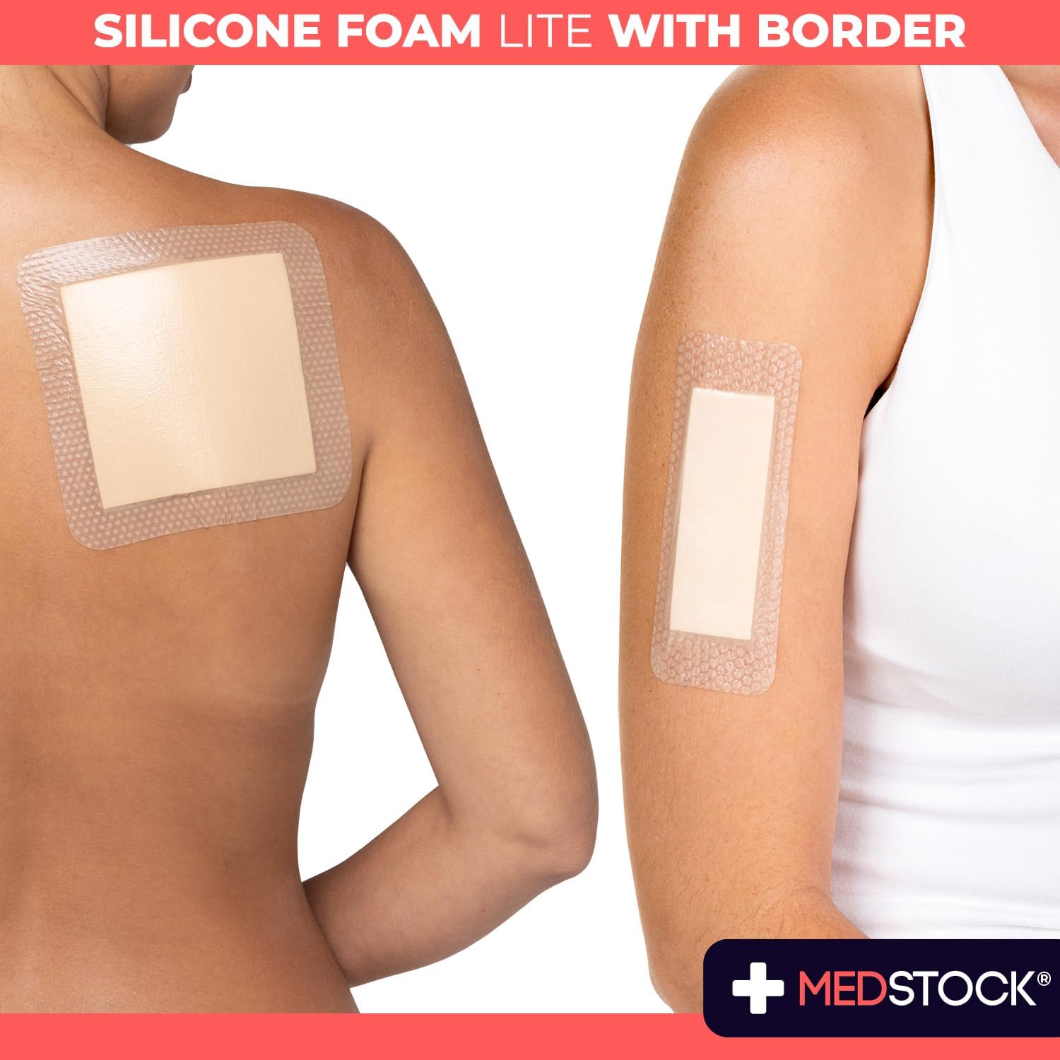 Medstock Silicone Foam With Border 5cmx5cm 2pk