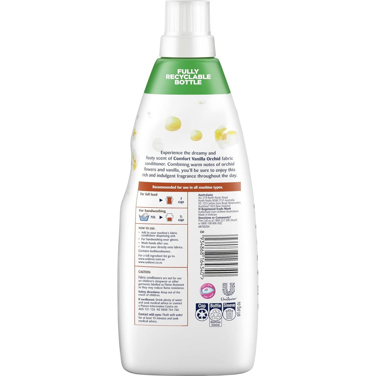 Comfort Concentrate Liquid Fabric Conditioner & Softner 900ml, Fragrance Collection VANILLA ORCHID