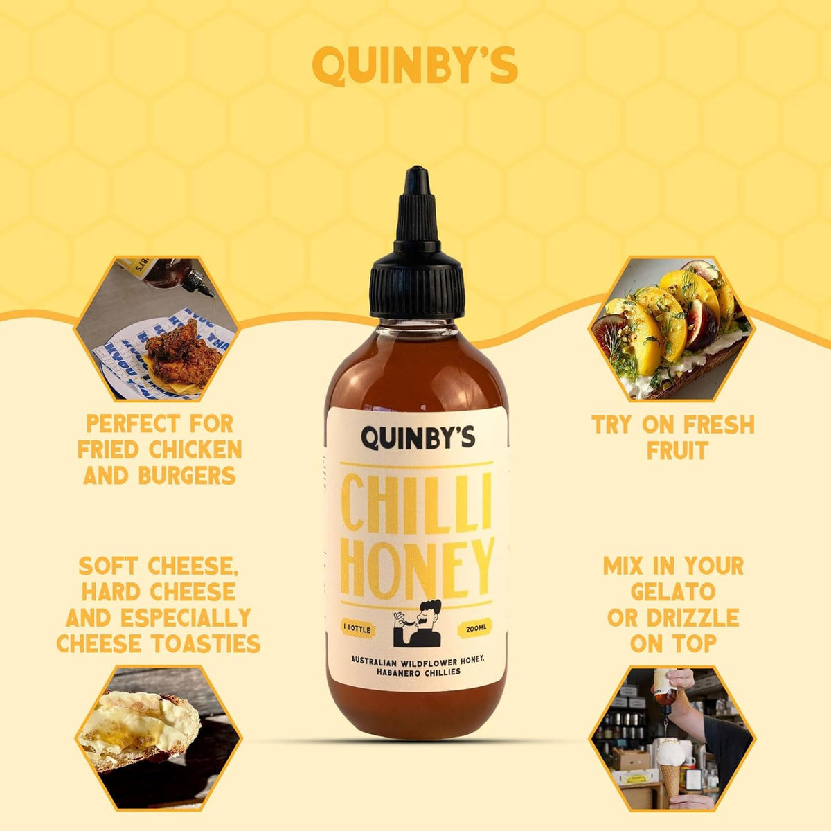 Quinby's Chilli Hot Honey 200ml