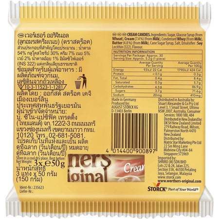 Werthers Original Caramel Cream Candies 3 X 50g
