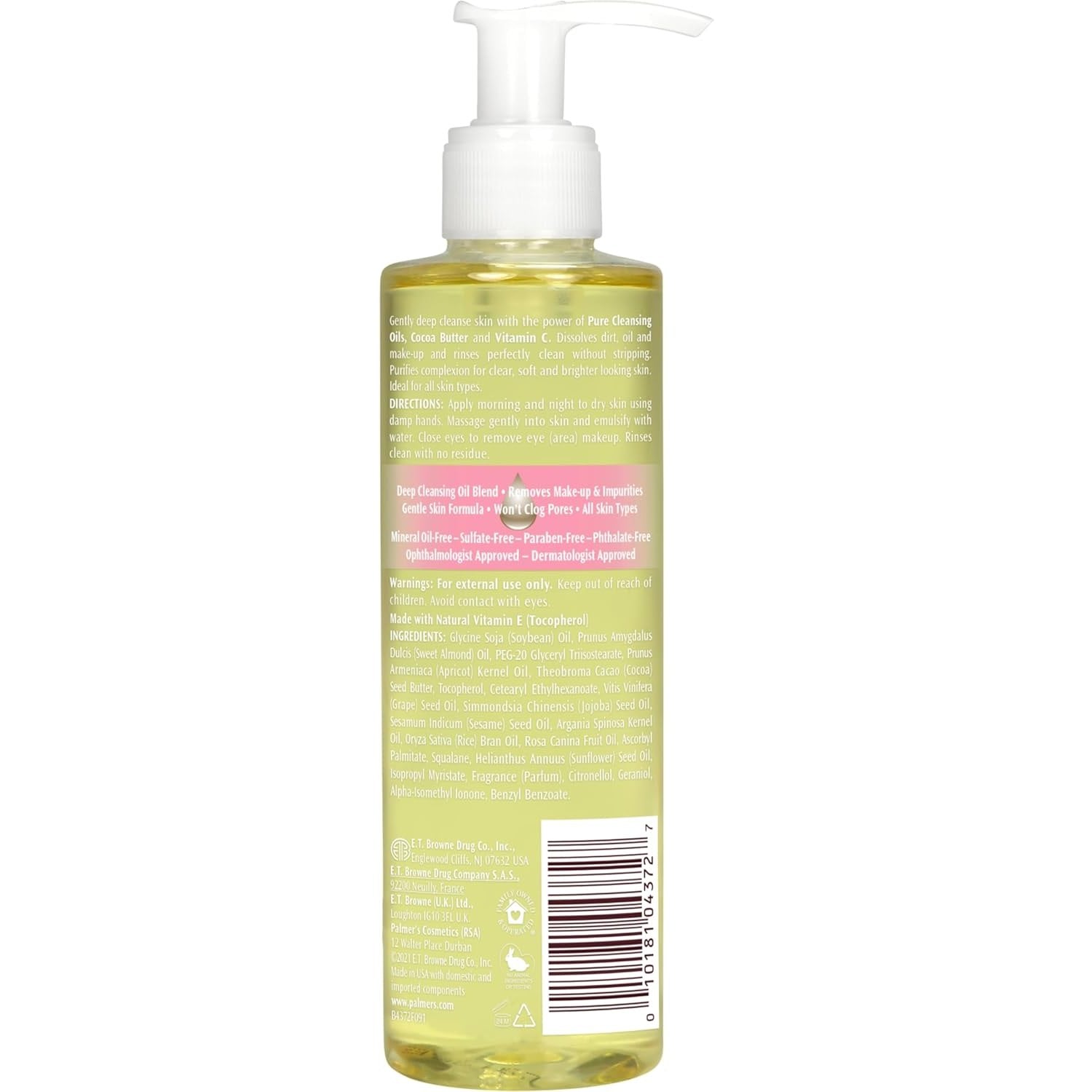 Palmers Skin Therapy Facial Cleansing Oil 190ml