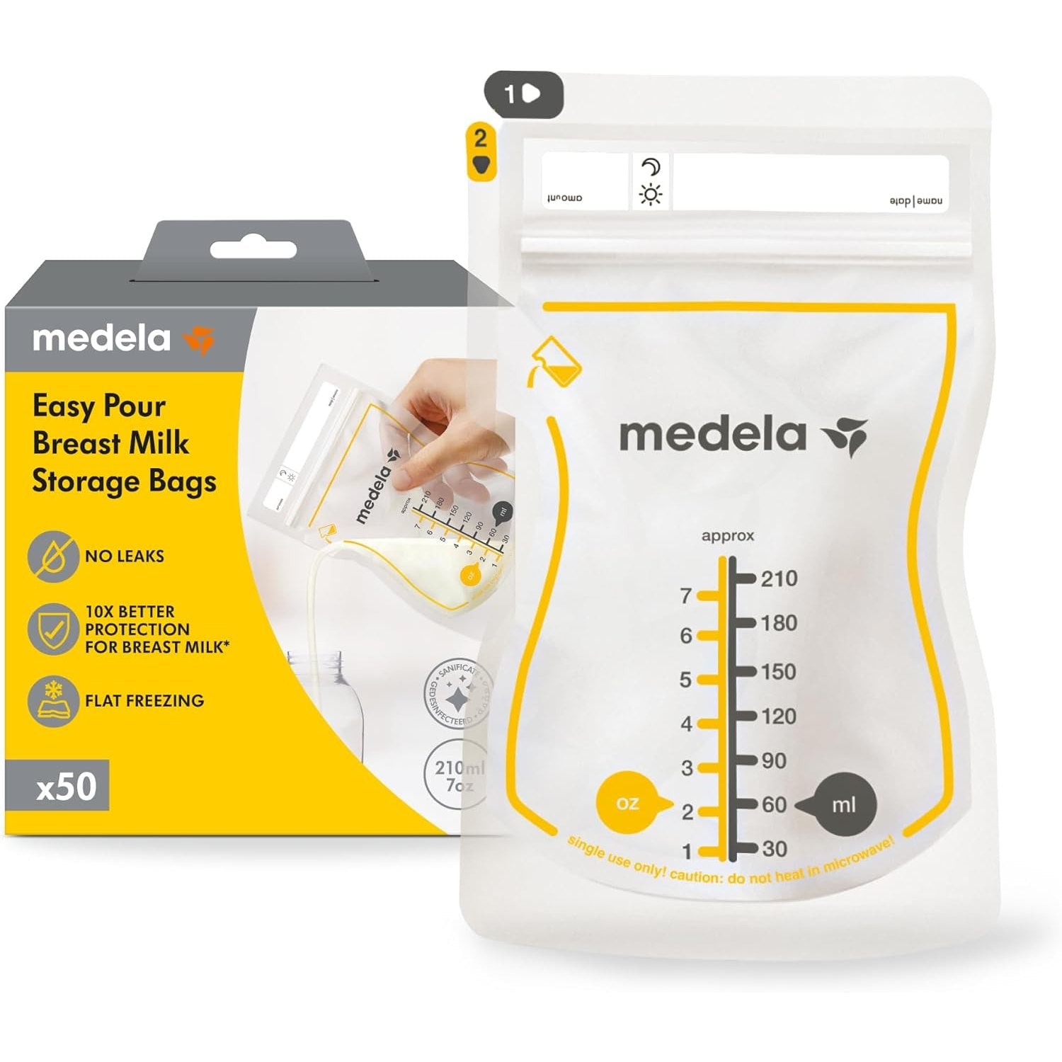 Medela Easy Pour Breast Milk Storage Bags 50 Pack