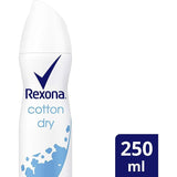 REXONA Women Antiperspirant Aerosol Deodorant Cotton Dry 250ml