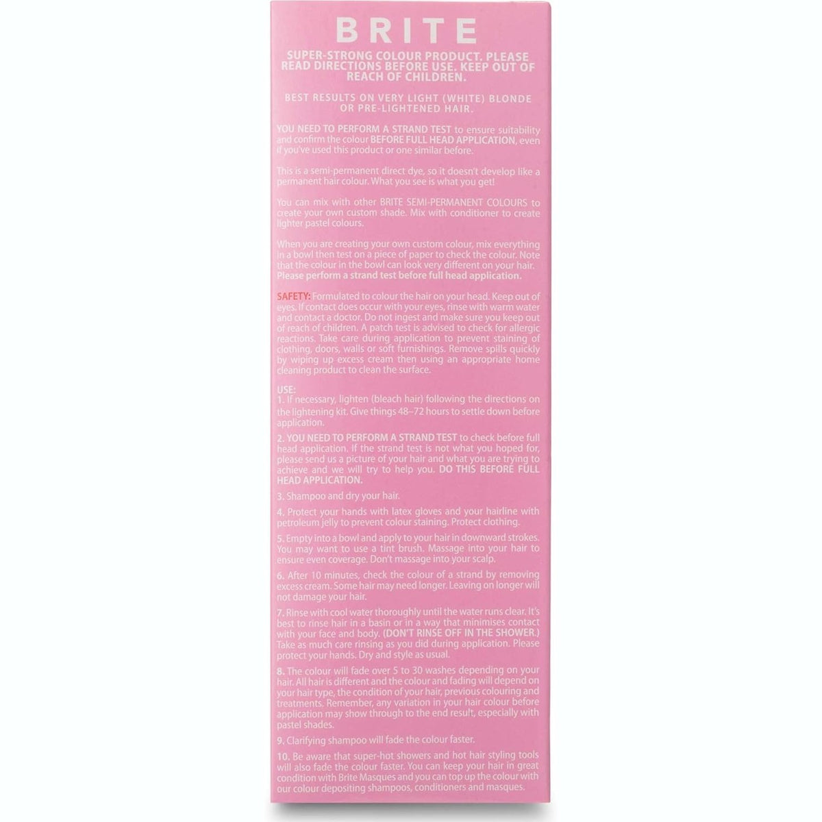Brite Semi Permanent Hair Colour Colour Pastel Pink 75ml
