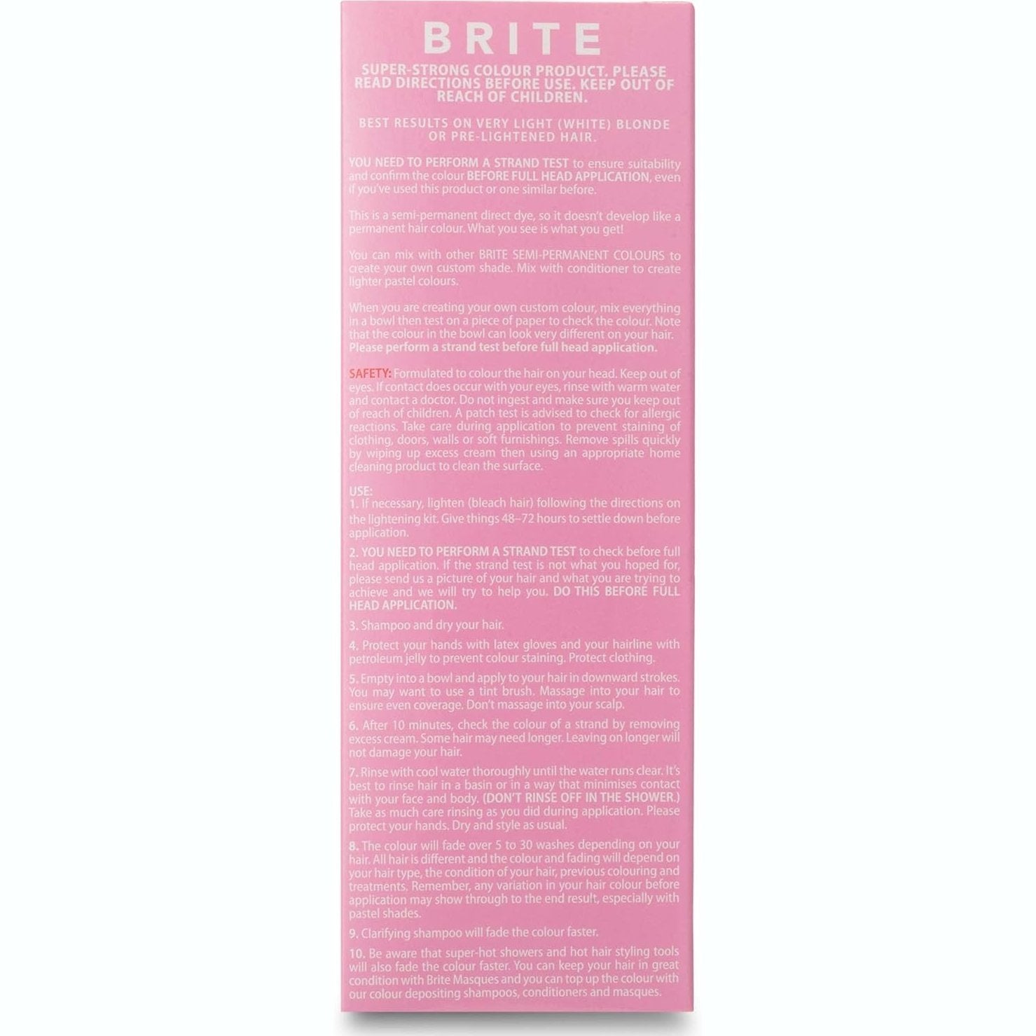 Brite Semi Permanent Hair Colour Colour Pastel Pink 75ml