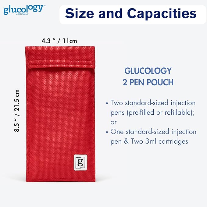 Glucology Insulin Pen Cool Pouch Large Red