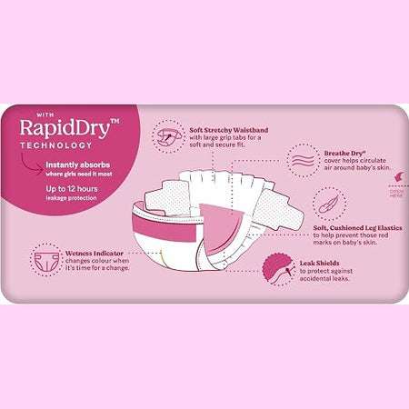 Huggies Ultra Dry Nappies Crawler Girls 22 Pack