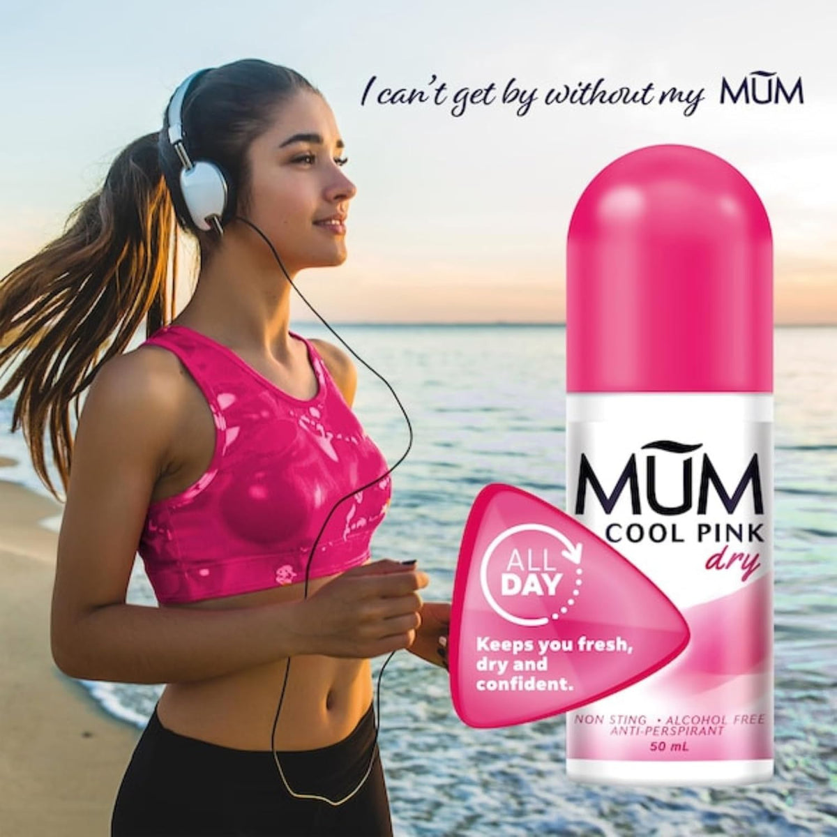 Mum Dry Antiperspirant Roll-on Deodorant Cool Pink 50ml
