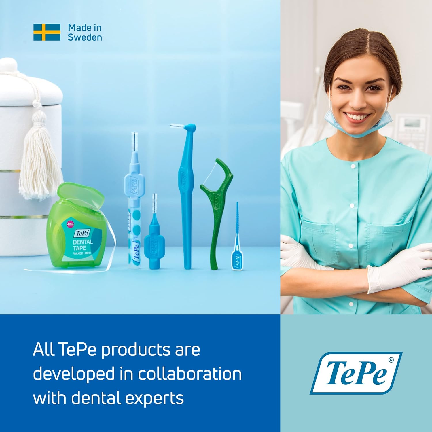 Tepe Interdental Brush 0.6mm Blue 6 Pack