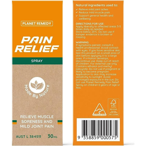 Planet Remedy Pain Relief (Relieve Muscle Soreness) Spray 30ml