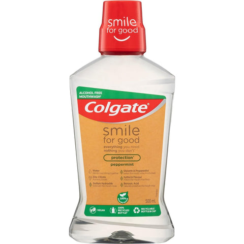 Colgate Smile for Good Alcohol Free Peppermint Mouthwash 500 ml