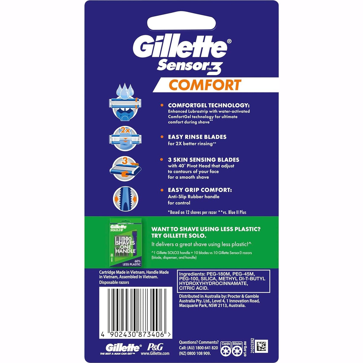 Gillette Sensor3 Disposable Razor 4PK
